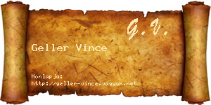 Geller Vince névjegykártya